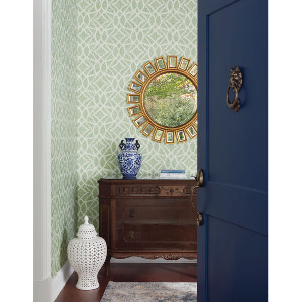 Grandmillennial Green Boxwood Garden Pre Pasted Wallpaper - SAMPLE SWATCH ONLY, image 6