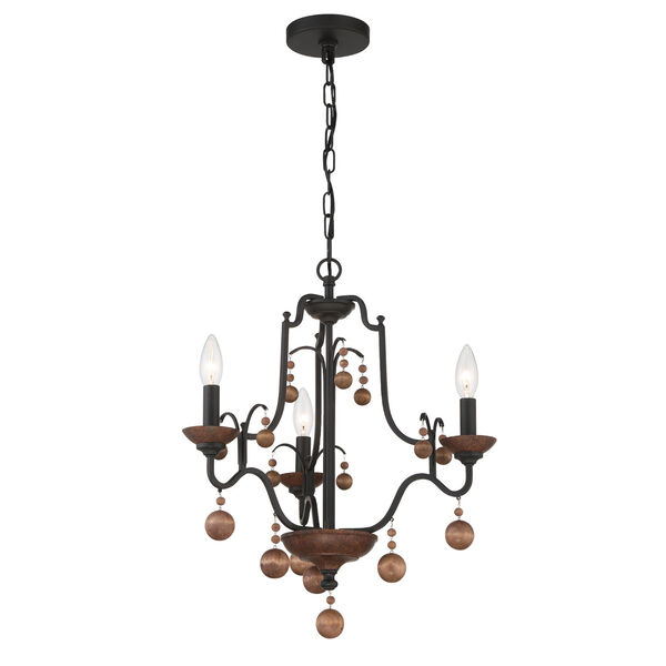 Colonial Charm Old World Bronze with Walnut Accents Chandelier, image 1