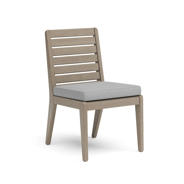 Sustain Rattan and Gray Outdoor Armless Dining Chair, Set of 2, image 1