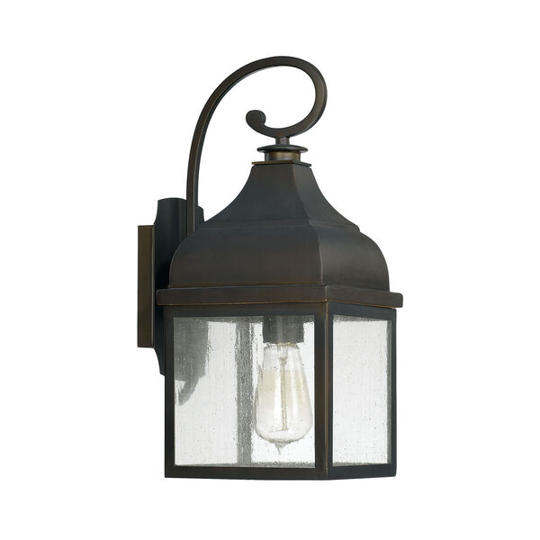 Westridge Old Bronze One-Light Outdoor Wall Lantern with Antique Glass, image 1