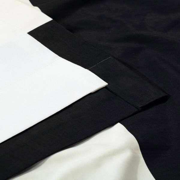 Black and Off White Horizontal Stripe Single Curtain Panel 50 x 84, image 6