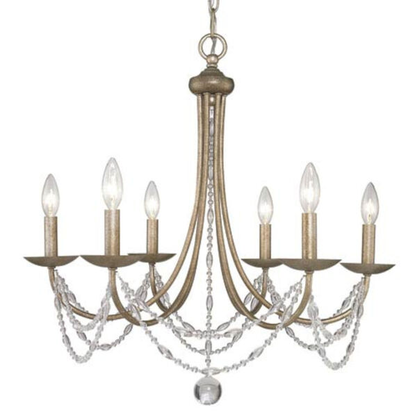 Iris Silver and Gold Six-Light Chandelier, image 2