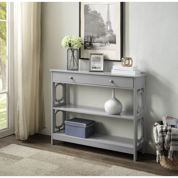 Omega 1 Drawer Console Table in Gray, image 5