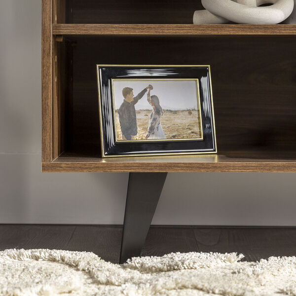 Dark Walnut TV Stand with Four Shelves, image 6