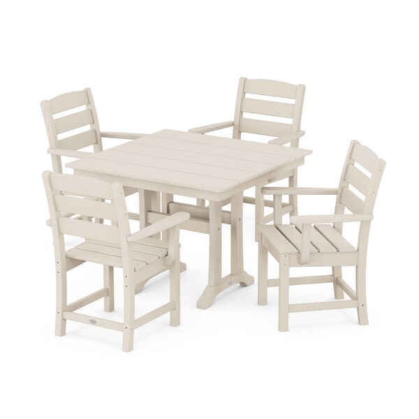 Lakeside Sand Trestle Arm Chair Dining Set, 5-Piece, image 1