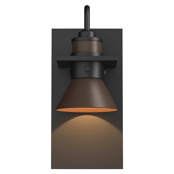 Erlenmeyer Coastal Black One-Light Outdoor Sconce with Bronze Accents, image 1