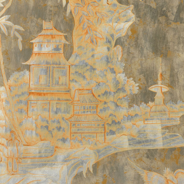 Brown Chinoiserie Panel Left Wall Art, image 2