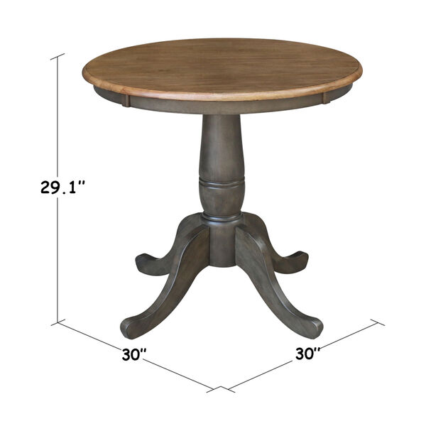 Hickory and Washed Coal 30-Inch Width x 29-Inch Height Round Top Pedestal Table, image 4