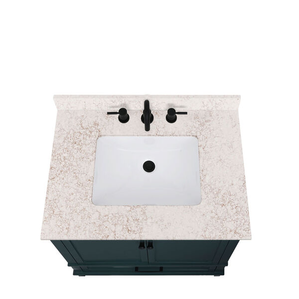 Lotte Radianz Alluring Quartz 31-Inch Vanity Top with Rectangular Sink, image 4