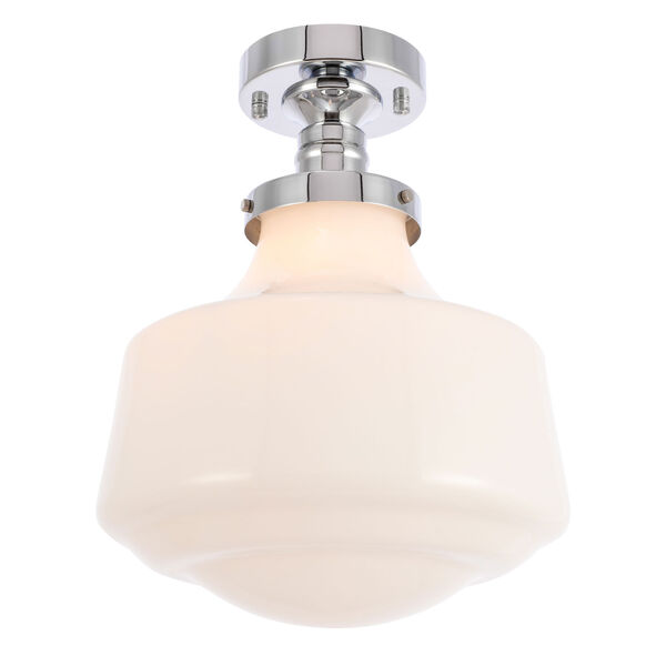 Lyle Chrome 11-Inch One-Light Flush Mount with Frosted White Glass, image 6
