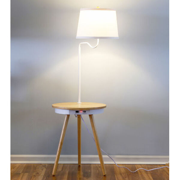 Owen Wood LED Floor Lamp with Table, image 2
