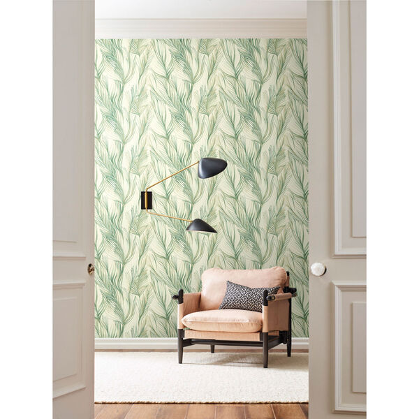 Candice Olson Botanical Dreams Green Peaceful Plume Wallpaper, image 1