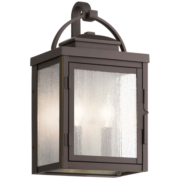 Carlson Rubbed Bronze 15-Inch Two-Light Outdoor Wall Sconce, image 1