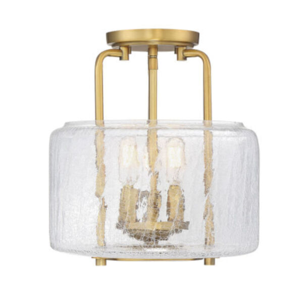 Ava Warm Brass Three-Light Semi-Flush Mount, image 4