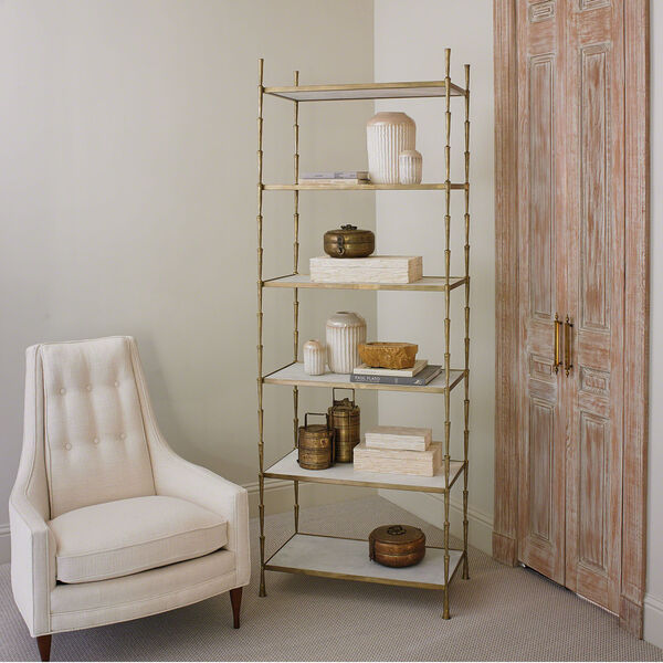 Studio A Spike Etagere with White Marble, image 1
