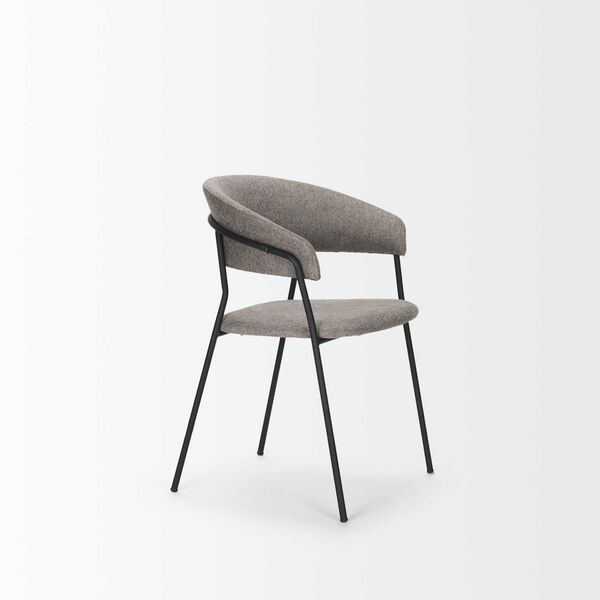 Carolyn Gray Fabric and Matte Black Metal Dining Chair, image 6