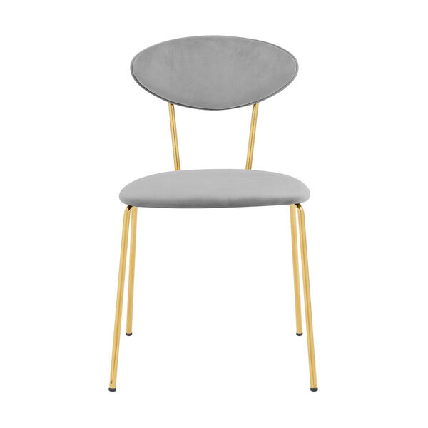 Neo Gray Velvet Gold Chrome Dining Chair, Set of Two, image 3