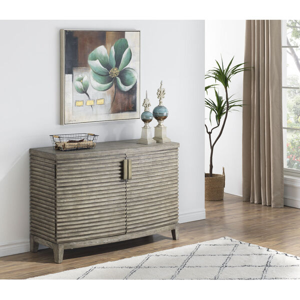 Gray and Brown Two Door Credenza, image 4