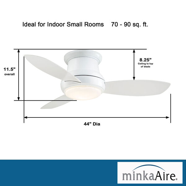 Concept II White 44-Inch Flush LED Ceiling Fan, image 7
