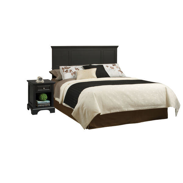 Bedford Black Queen Headboard and Night Stand, image 1
