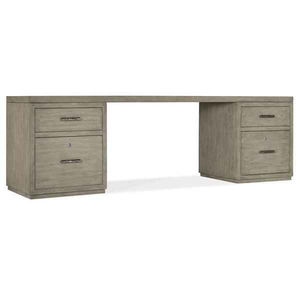 Linville Falls Smoked Gray 96-Inch Desk with Two Files, image 1