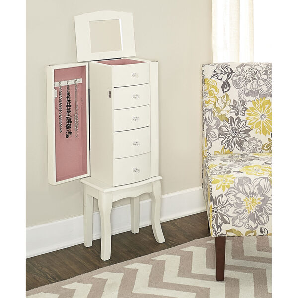 White Jewelry Armoire, image 4