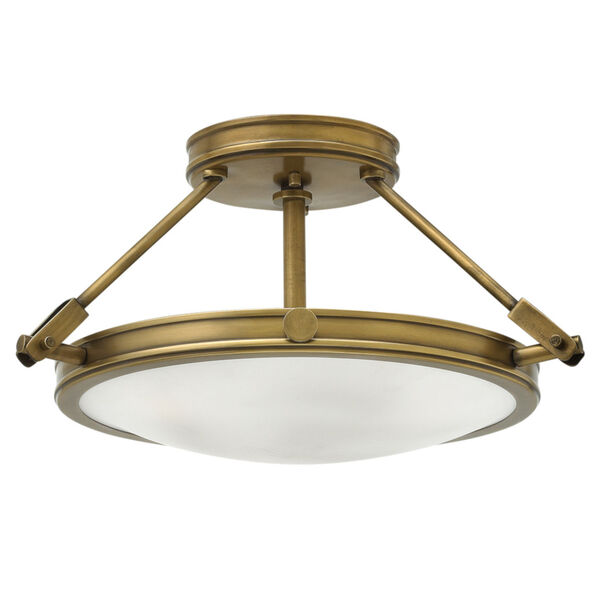 Collier Heritage Brass 17-Inch LED Semi-Flush Mount, image 1