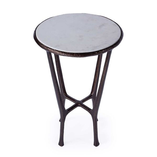 Lania Bronze Outdoor Marble Side Table, image 2