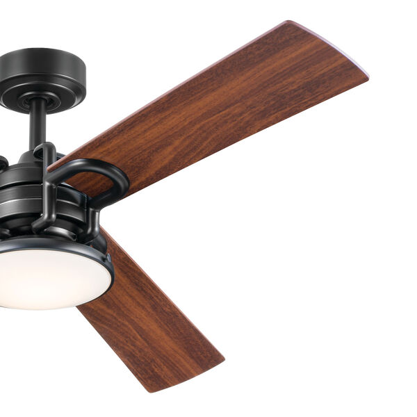 Satin Black 52-Inch LED Pillar Ceiling Fan with Reversible Blades, image 4