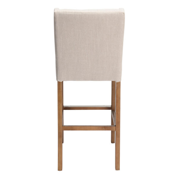 Karla French Beige and Natural Brown Bar Stool, image 6