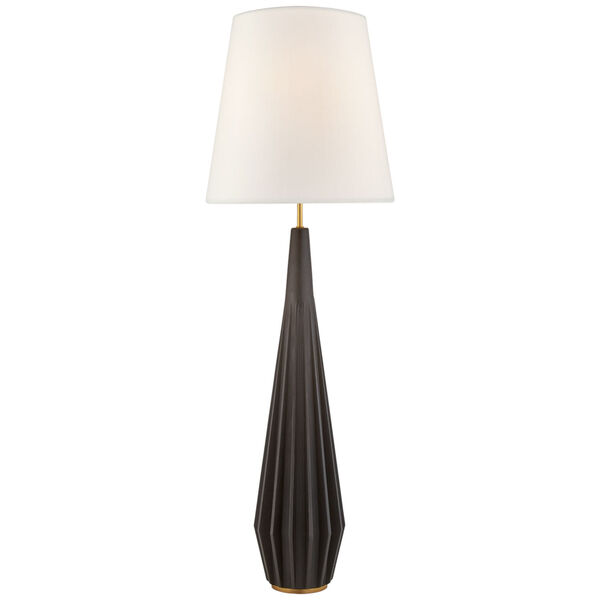 Cachet Floor Lamp in Aged Iron with Linen Shade by Kelly Wearstler, image 1