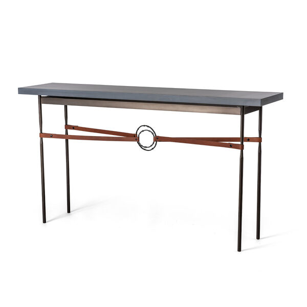 Equus Dark Smoke and Chestnut Console Table with Grey Maple Wood Top, image 1