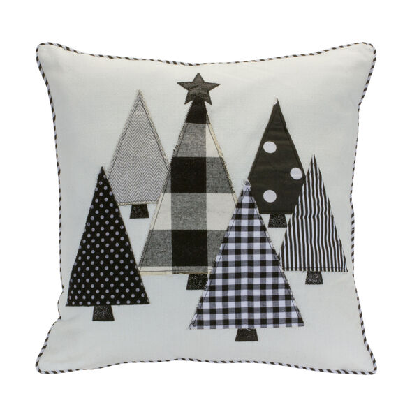 Black Christmas Tree Pillow, image 1