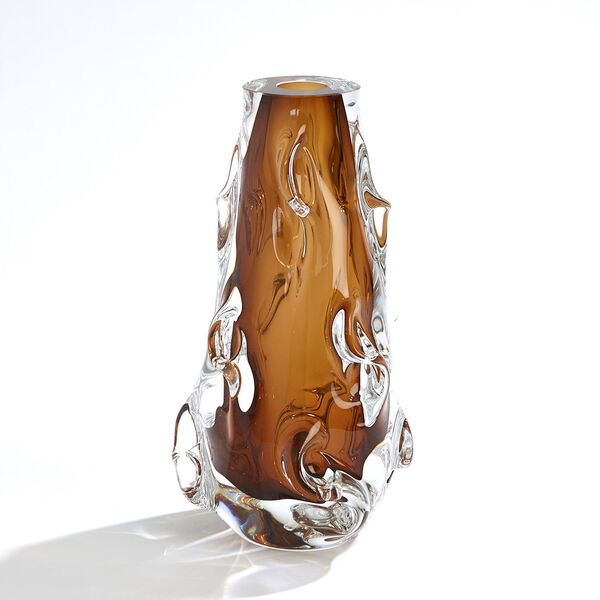 Tobacco Art Glass Thorn Vase, image 1