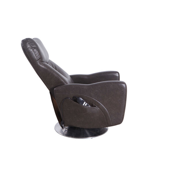 Linden Chrome Black Pepper Air Leather Power Recliner, image 6