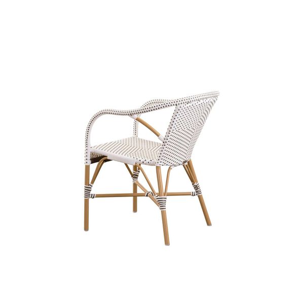 Alu Affaire Madeleine White, Cappuccino and Almond Outdoor Dining Arm Chair, image 3