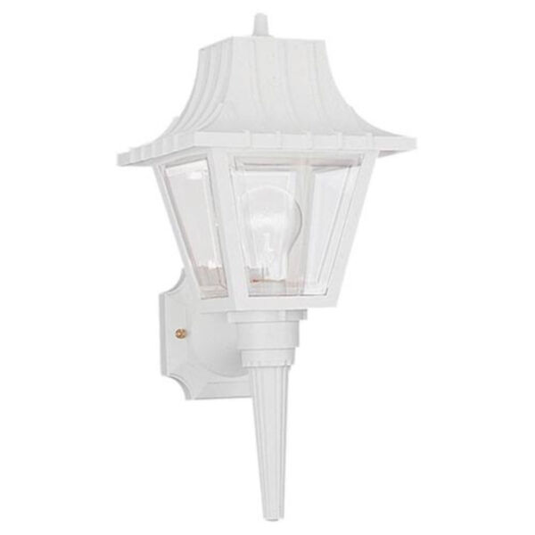 Claire White 8-Inch Wide One-Light Outdoor Wall Lantern, image 1