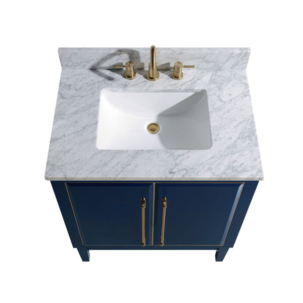 Carrara White 37-Inch Vanity Top with Rectangular Sink, image 2