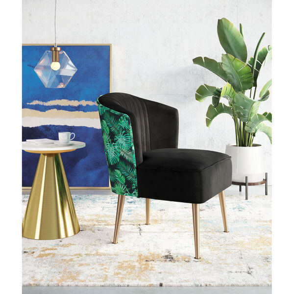Tonya Black and Gold Accent Chair, image 2