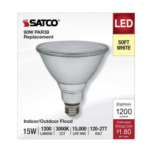 Silver 3000K PAR38 LED Bulb, image 3