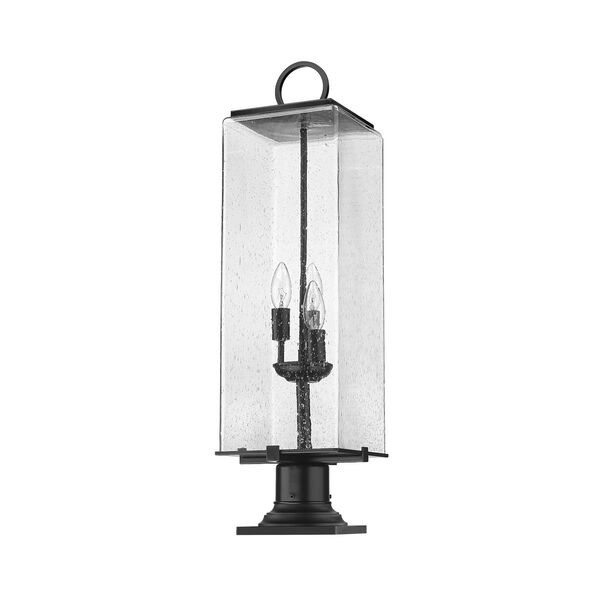 Sana 28-Inch Three-Light Outdoor Pier Mounted Fixture with Seedy Shade, image 5