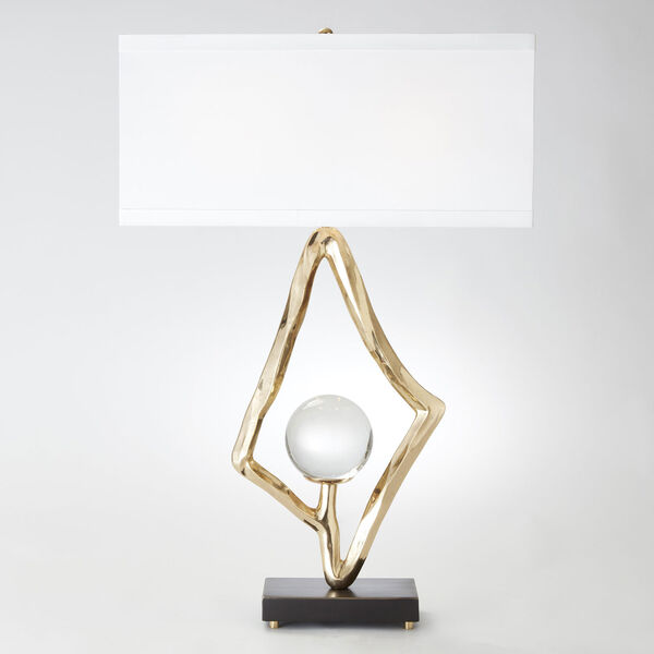 Abstract Brass Two-Light Lamp, image 1