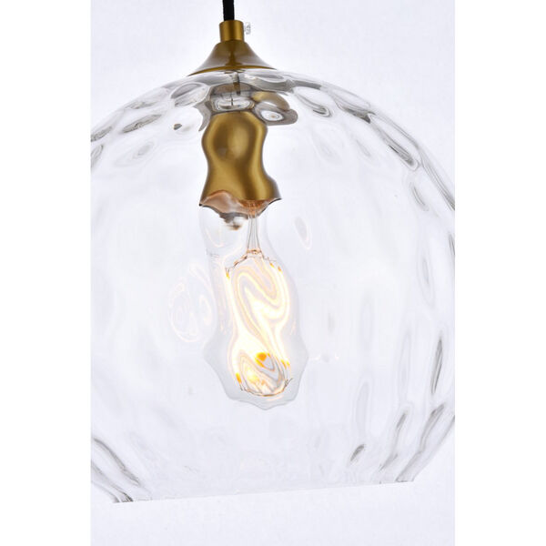 Cashel Brass and Clear One-Light Pendant, image 6