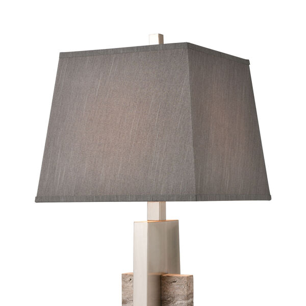 Rochester Brushed Nickel and Gray Marble One-Light Table Lamp, image 3