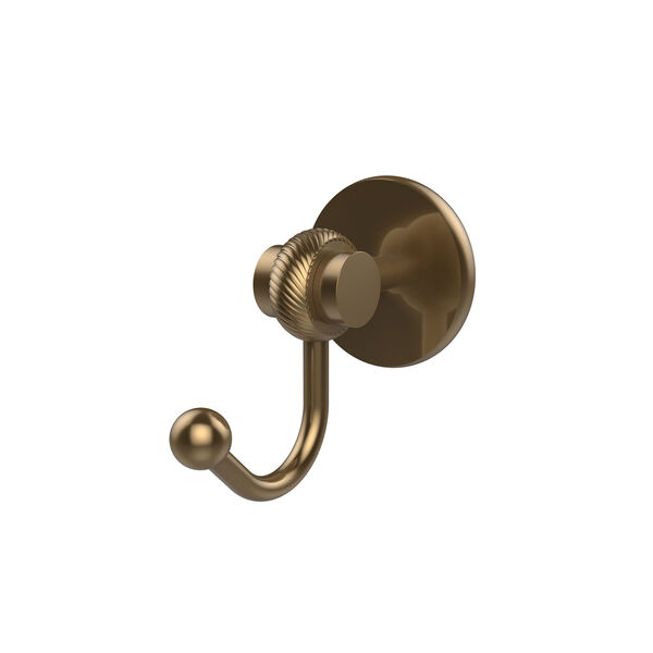 Satellite Orbit Two Collection Robe Hook with Twisted Accents, Brushed Bronze, image 1