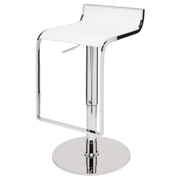 Alexander White and Silver Adjustable Stool, image 1