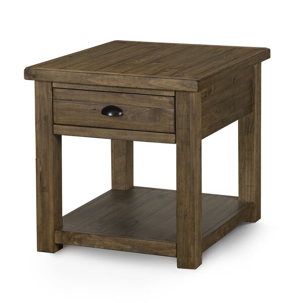 Stratton Rustic Warm Nutmeg Rectangular End Table with Storage, image 1