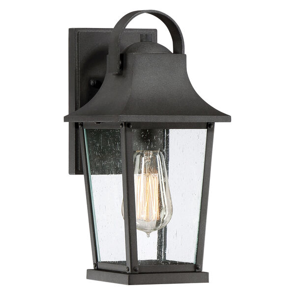 Galveston Mottled Black 13-Inch One-Light Outdoor Wall Sconce, image 1