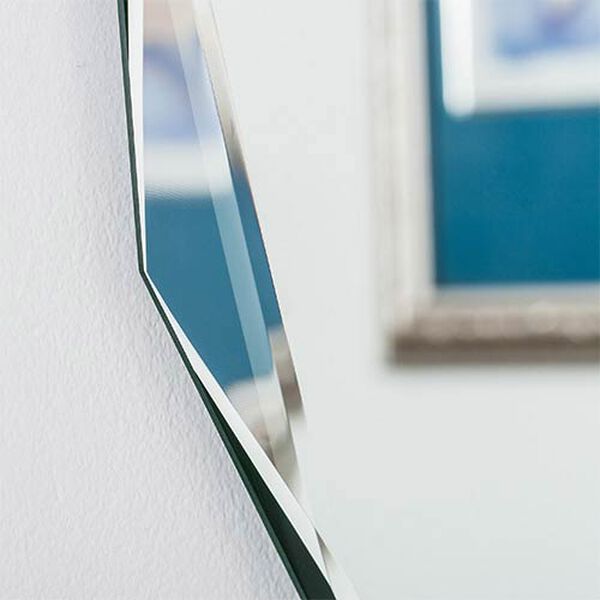 Round Diamond Beveled Frameless Wall Mirror, image 3