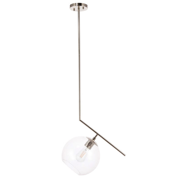 Ryland Chrome 10-Inch One-Light Pendant with Clear Glass, image 3